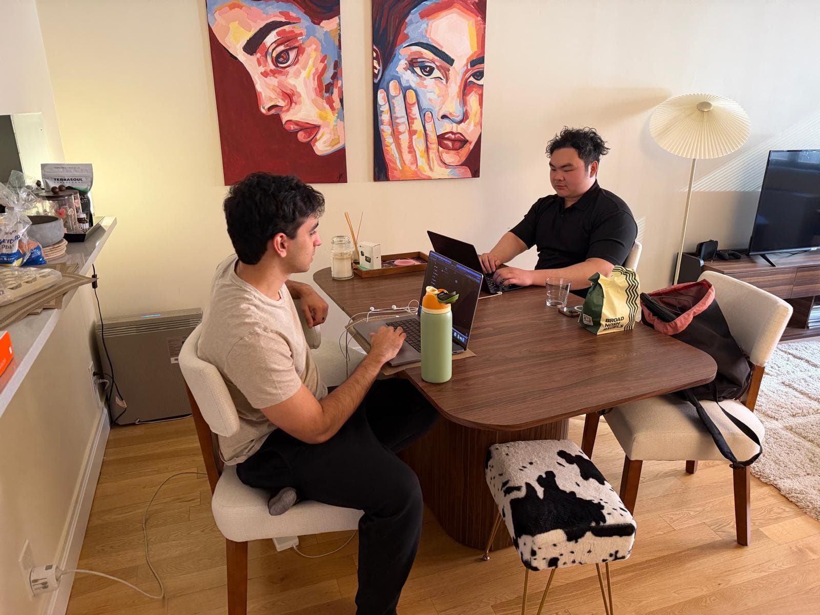 Tom and Mahmood working in NYC